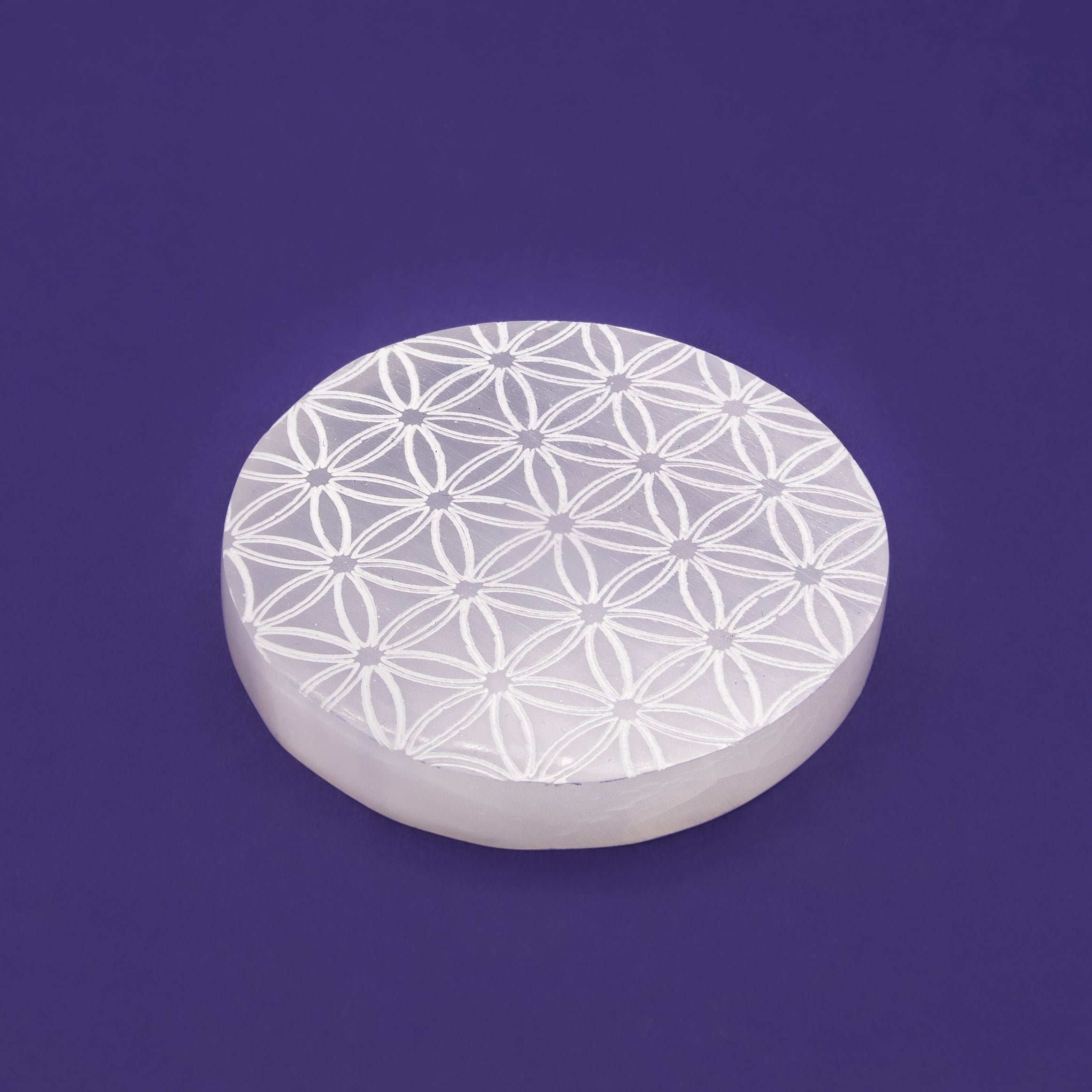Selenite Charging Plate Flower of Life $30